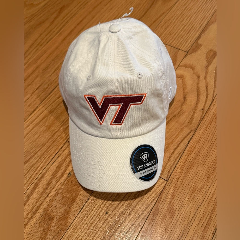 Top of the world, Virginia Tech VT white ball cap Hokies NWT college